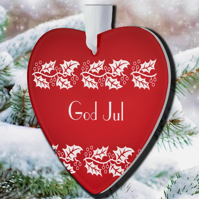 Weiße Heilige in rot - Gott Jul Ornament (Von Creator hochgeladen)