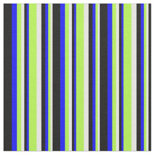 Weiße, hellgrüne, blaue und schwarze Farblinien Stoff