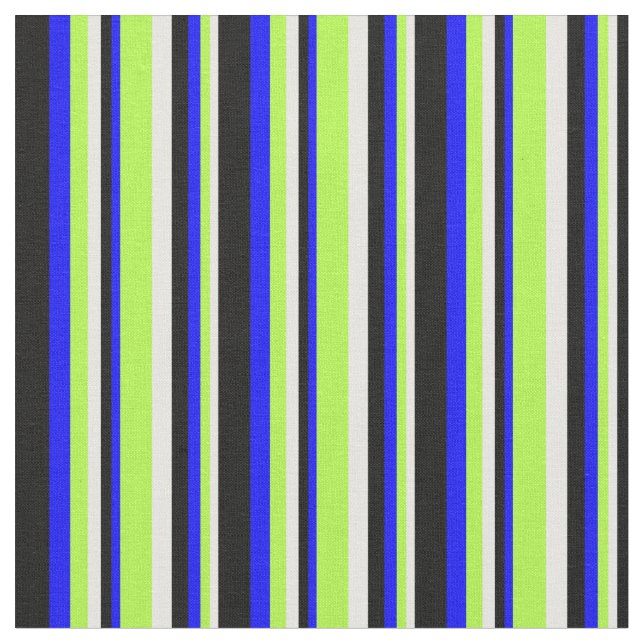 Weiße, hellgrüne, blaue und schwarze Farblinien Stoff (Nahaufnahme)
