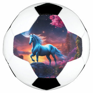 Weiße Hengst-Fantasie Rosa Garten Fußball