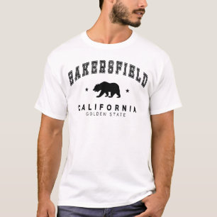 Weiße Herren Bakersfield - Grizzlybär-Design T-Shirt