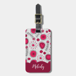 Weiße Herzchen Blume Blumenname Gepäckanhänger