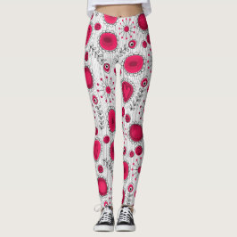 Weiße Herzchen Blume Blumenname Leggings