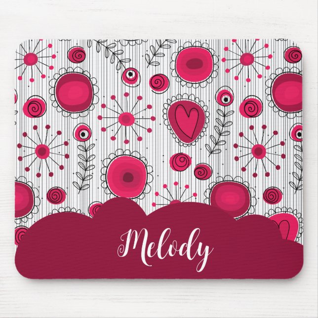 Weiße Herzchen Blume Blumenname Mousepad (Vorne)