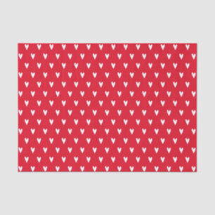 Weiße Herzen Muster Roter Romantik Seidenpapier