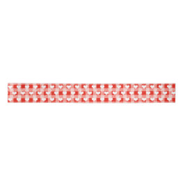 Weiße Herzen über gequilted Gingham Satinband