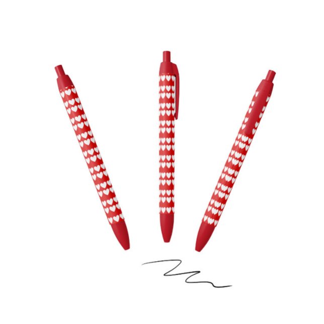 Weiße Herzmuster Kugelschreiber (Von Creator hochgeladen)