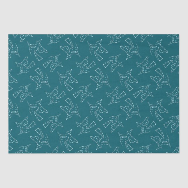 Weiße Hexe aus Sternen Halloween Seidenpapier (Vorderseite)