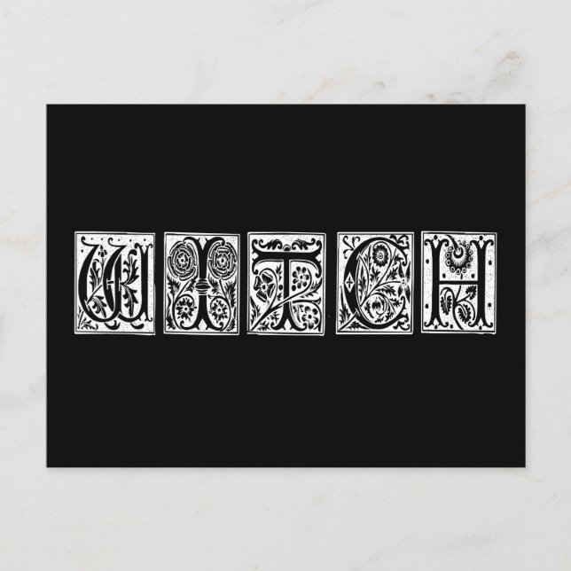 Weiße Hexe Postkarte (Vorderseite)