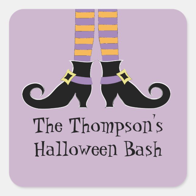 Weiße Hexenschuhe Quadratischer Aufkleber (Vorderseite)