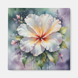 weiße Hibiskus-Traum-Magnet Magnet