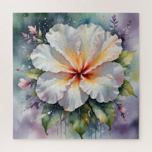 weiße Hibiskus-Traum-Puzzle Puzzle