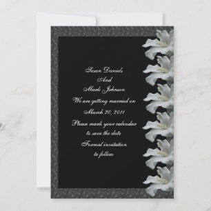 Weiße Hibiskusblüte Schwarze Hochzeit Termin vorme Save The Date