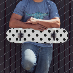 Weiße Hintergrund-Polka-Punkte-Design Skateboard