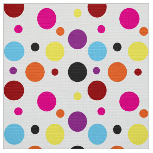 Weiße Hintergrundfarbe Polka Dots Muster Stoff