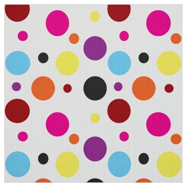 Weiße Hintergrundfarbe Polka Dots Muster Stoff (Muster)