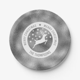 Weiße Hirsche - Imitate Silberfolienanschau (kein  Pappteller