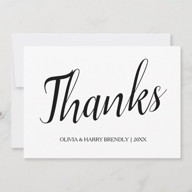 Weiße Hochzeit des Rosen-Gold| danken Ihnen Dankeskarte (Vorderseite)