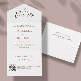 Weiße Hochzeit QR-Code in einer Einladung