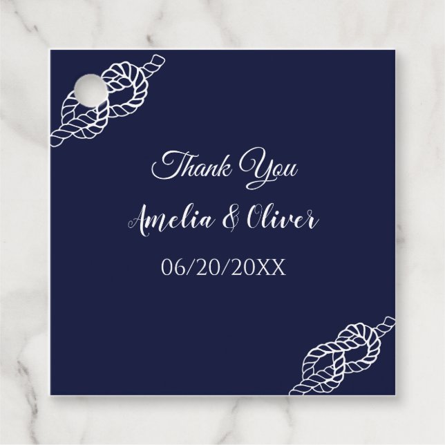 Weiße Hochzeit und Hochzeit der Nautik Geschenkanhänger (Vorderseite)