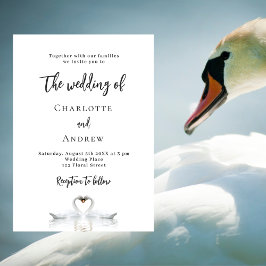 Weiße Hochzeit von Swan Einladungspostkarte