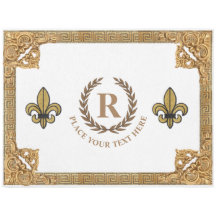 Weiße Hochzeits-Fleur-de-Lis Aubusson personalisie