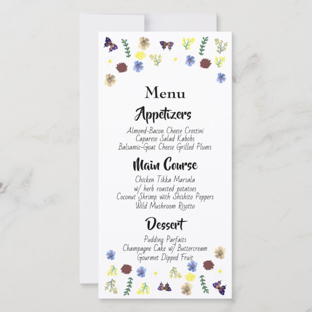 Weiße Hochzeitskarte des Botanischen Blumengartens (Vorderseite)