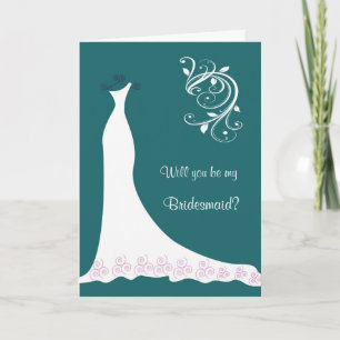 Weiße Hochzeitskleid, Wirbel auf türkisfarbenen Br Einladung