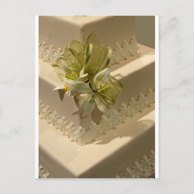 Weiße Hochzeitstorte Postkarte (Vorderseite)