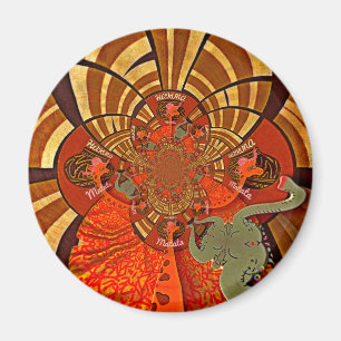 Weiße Höhen: Schönes, sonniges Giraffe Afrikanisch Magnet