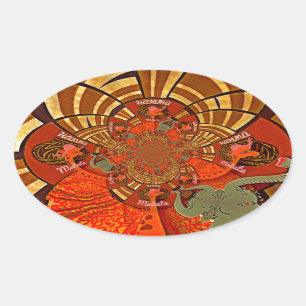 Weiße Höhen: Schönes, sonniges Giraffe Afrikanisch Ovaler Aufkleber