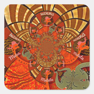 Weiße Höhen: Schönes, sonniges Giraffe Afrikanisch Quadratischer Aufkleber