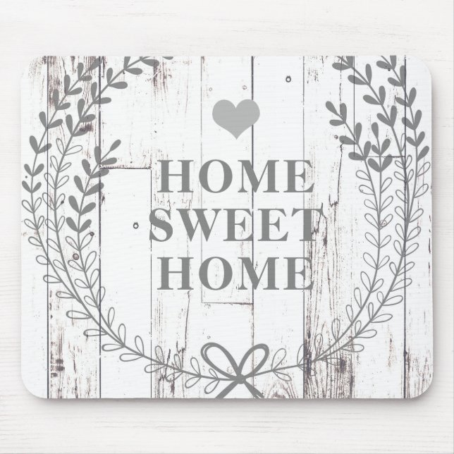 Weiße Holz-Rustikale Farmhaus-Shabby-Chic-Anpassun Mousepad (Vorne)