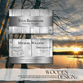 Weiße Holzböden Holzkörner Silberdekor Grenzen Visitenkarte