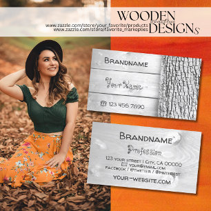 Weiße Holzböden Rustikaler Baumkorn Holzkörner Visitenkarte