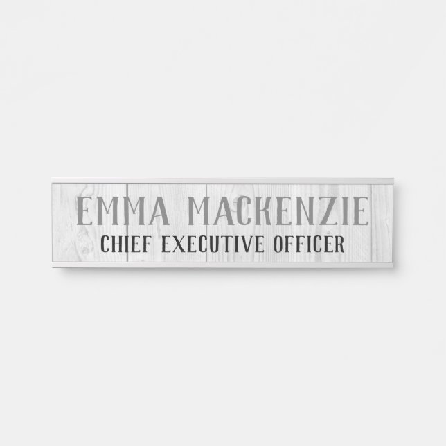 Weiße Holzkörnchen mit Türenschild Türschild (Vorderseite )