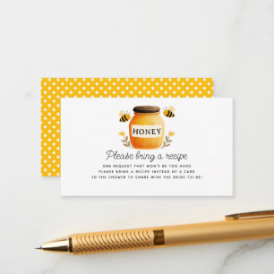 Weiße Honig & Bienen Brautparty Rezeptanfrage Begleitkarte