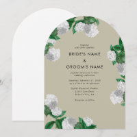 Weiße Hortensien-Blumen-Grün-Architektur-Hochzeit