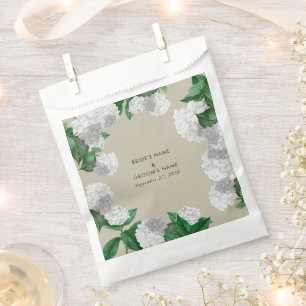 Weiße Hortensien-Blumen-Grün-Moderne Hochzeit Geschenktütchen