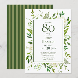 Weiße Hortensien zum 80. Geburtstag Einladung