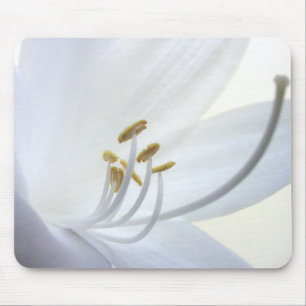 Weiße Hosta-Blume Mousepad