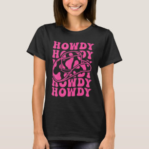 Weiße Howdy Rosa Country Western Cowgirl Südstaate T-Shirt