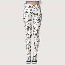 Weiße Hund Cartoon Leggings