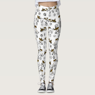 Weiße Hund Cartoon Leggings