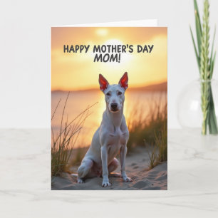 Weiße-Hund-Muttertags-Porträtkarte Karte