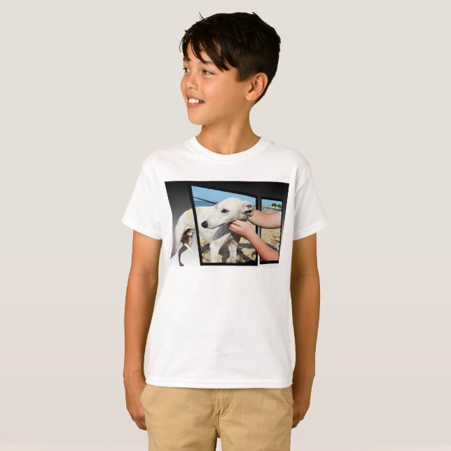Weiße Hunde Abmessungen Art, T-Shirt (Vorne ganz)
