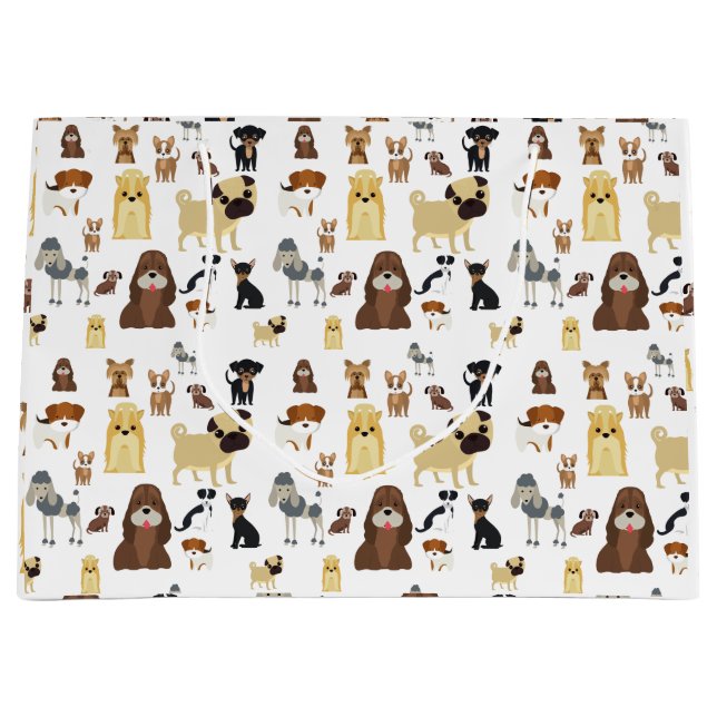 Weiße Hunde Große Geschenktüte (Vorderseite)