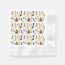 Weiße Hunde Serviette