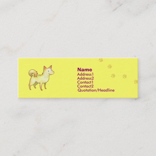 Weiße HundeVisitenkarte Mini Visitenkarte (Vorderseite)