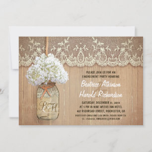 Weiße Hydrangea-Anhängerin Einladung